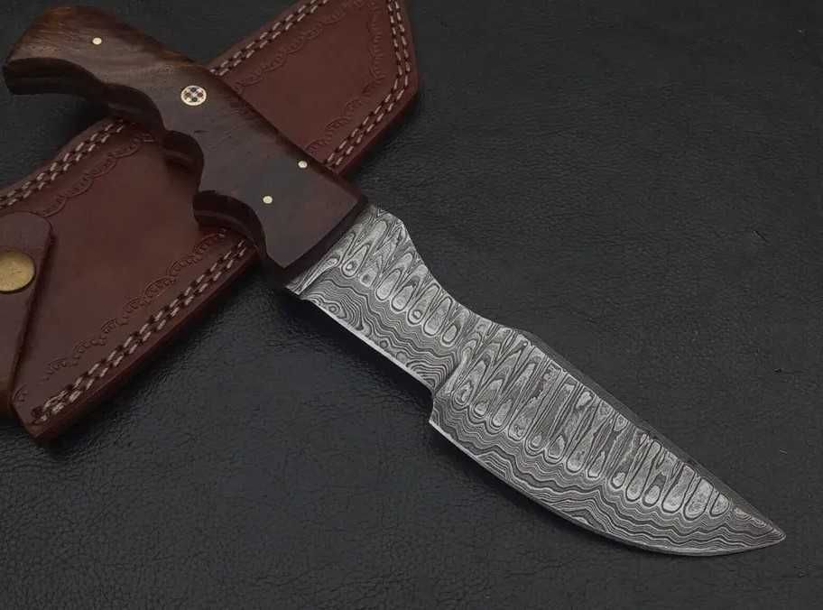 nóż DAMAST myśliwski BOWIE stal damasceńska 29cm. SKINNER bushcraft