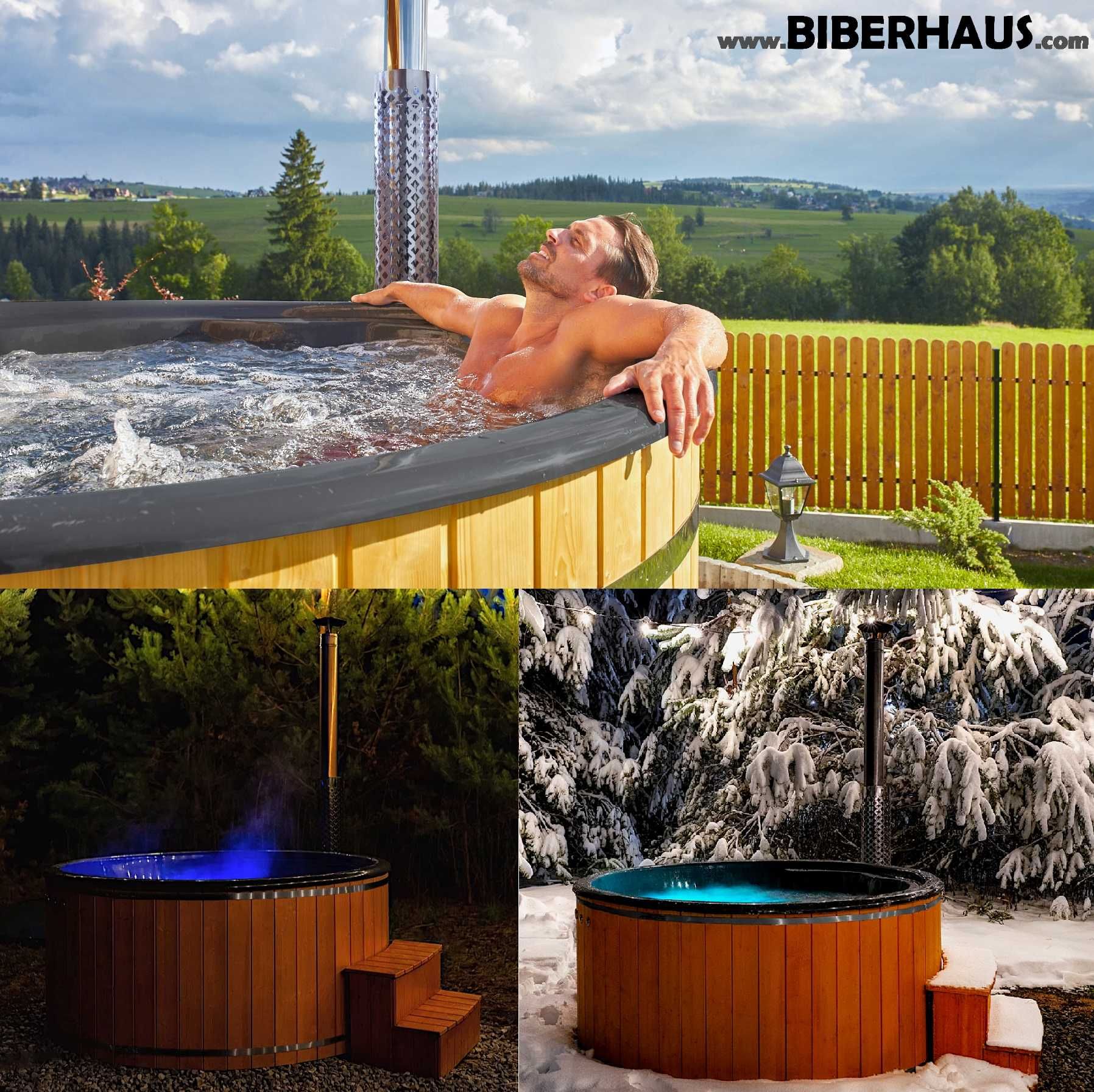 BALIA Ogrodowa Jacuzzi 200 cm PIEC WEWNĘTRZNY AKRYL -8 osobowe 18 DYSZ