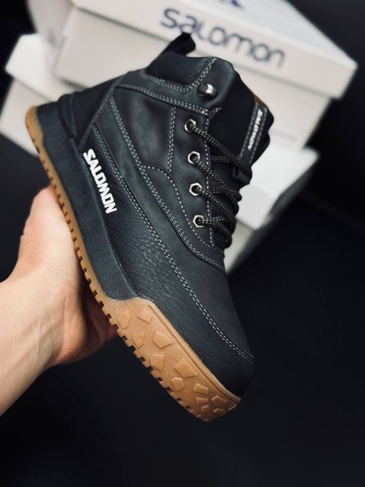 Мужские Ботинки Salomon Зимние кожа Саломон чоловічі кросівки саломон