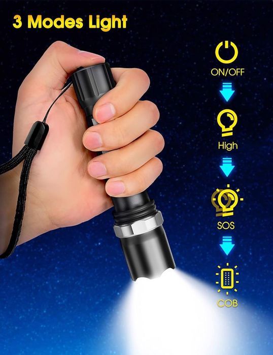 latarka led mini ładowanie usb 3 tryby