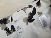 H&M spódnica NOWA biała w czarne kwiaty roz. 42 L / XL - pas 95 cm