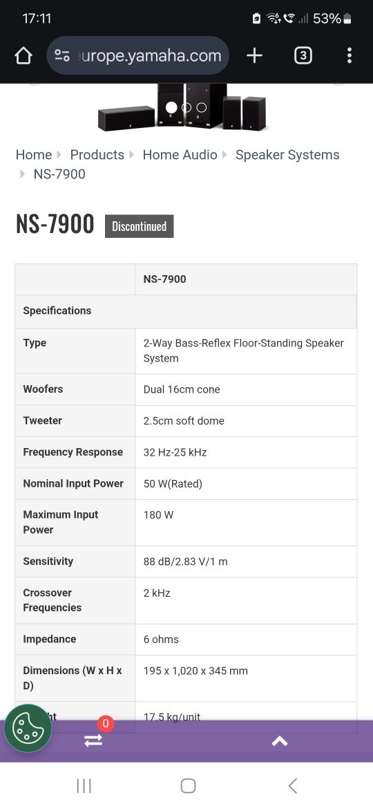 Kolumny 5.1 Yamaha NS-7900
