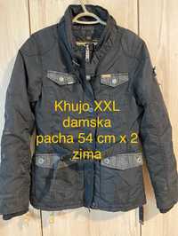 Khujo XXL kurtka damska zima ciepła woskowana czarna Vintage y2k