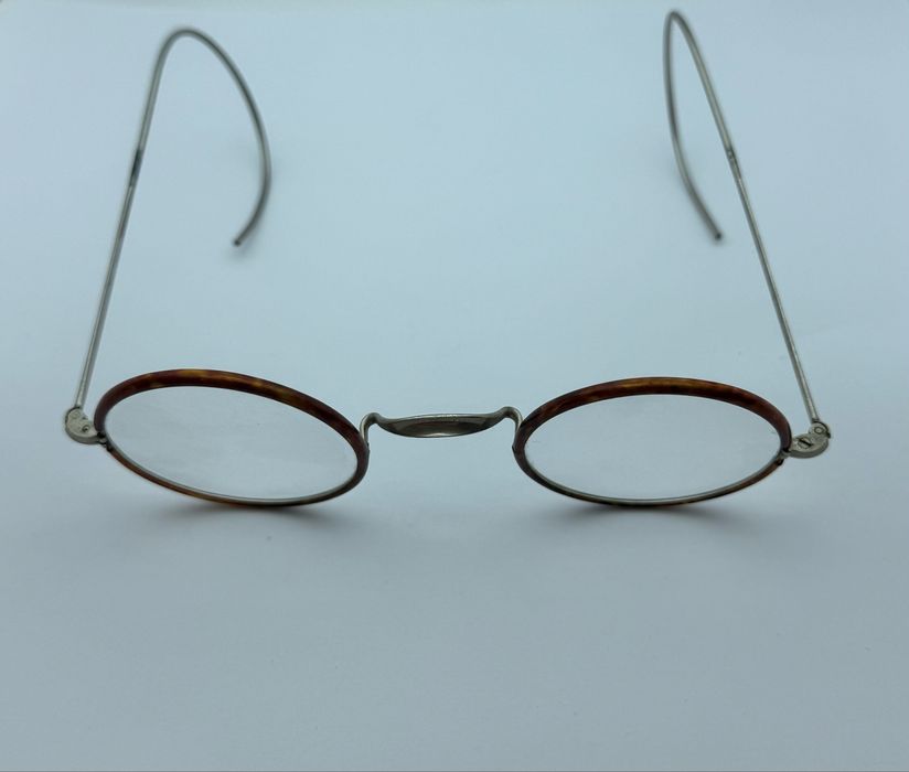 Przedwojenne stare binokle, okulary giete z etui