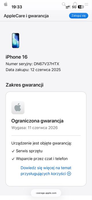 Iphone 16 Black 128GB bateria 100% Gwarancja