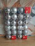 Bombki srebrne 3 op. plastik