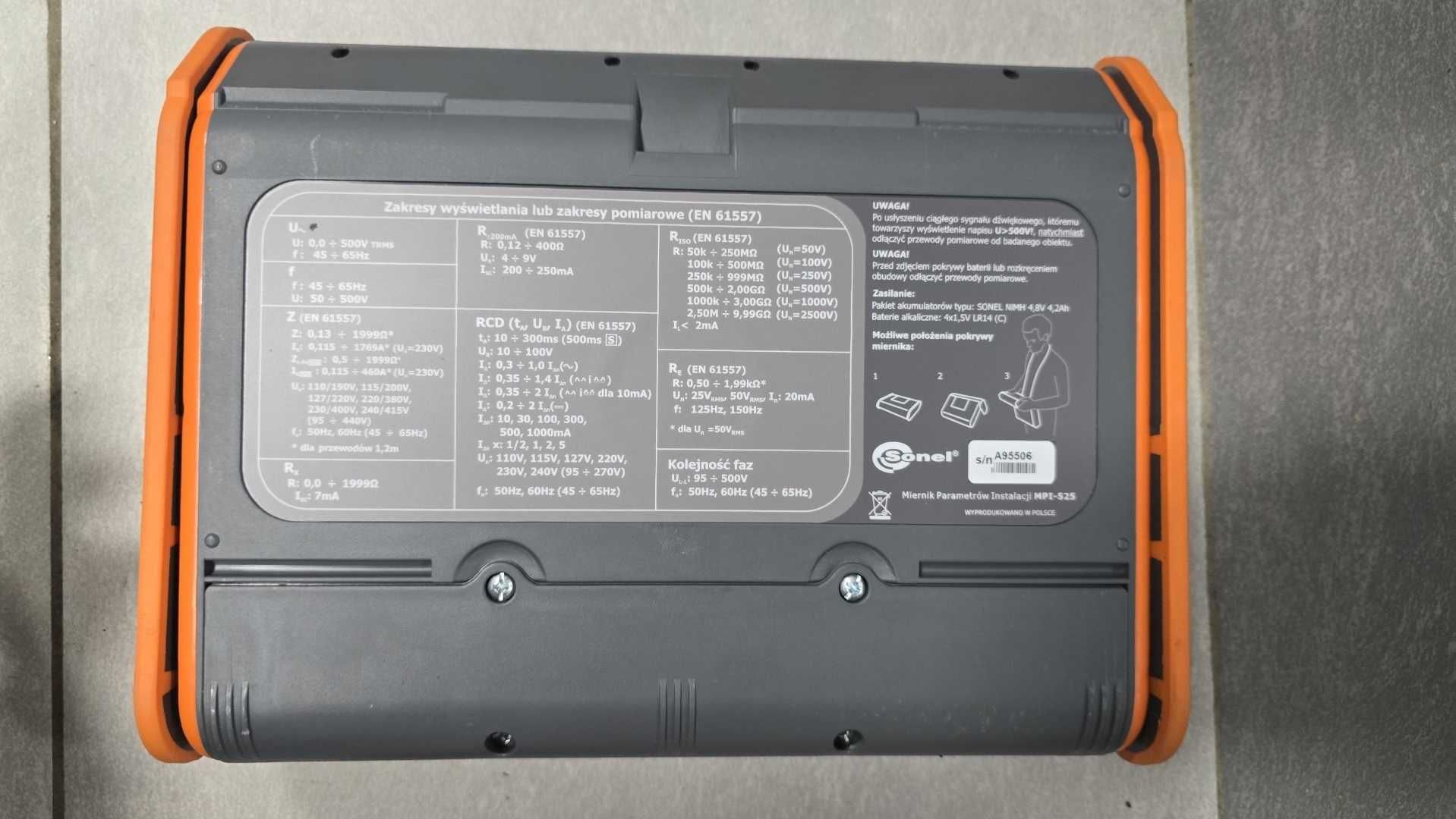 Miernik instalacji elektrycznych Sonel MPI 525