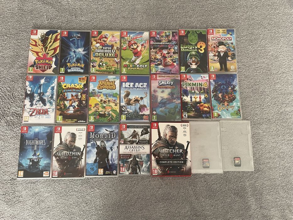 Gry Nintendo Switch Mario Wiedźmin Crash Pokemon Animal Crosing Smerfy