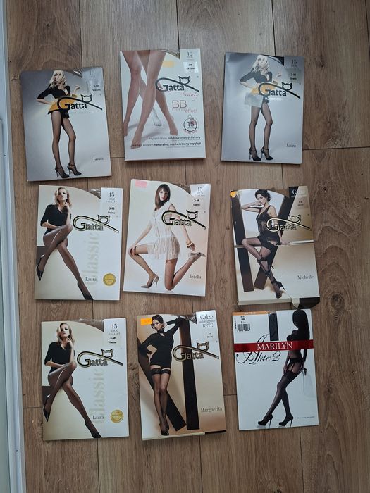 Rajstopy 3 4 zestaw gatta marylin pończochy nowe