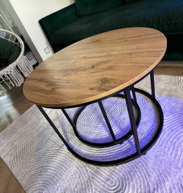 Nowe Stoliki Kawowe Zestaw 2szt. Stolików Okrągłych do Salonu Domu
