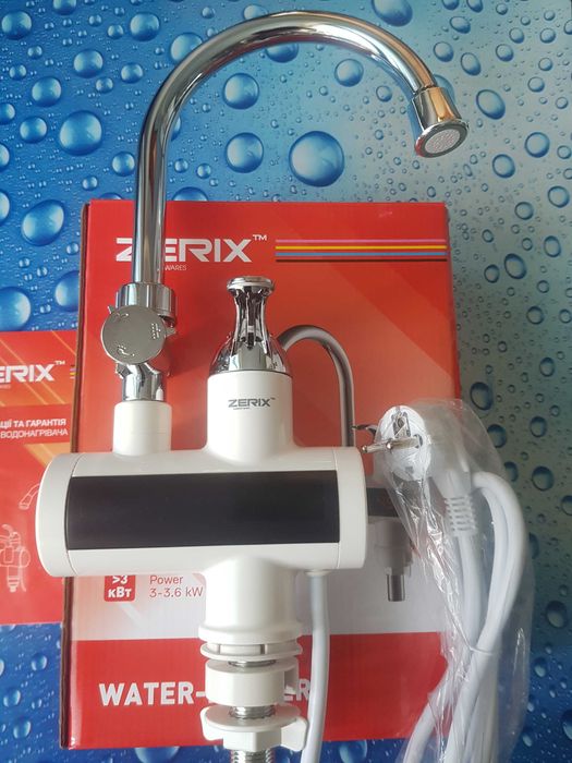 Водонагреватель 3 kW проточный Zerix ELW22 2вида с шлангом и лейкой