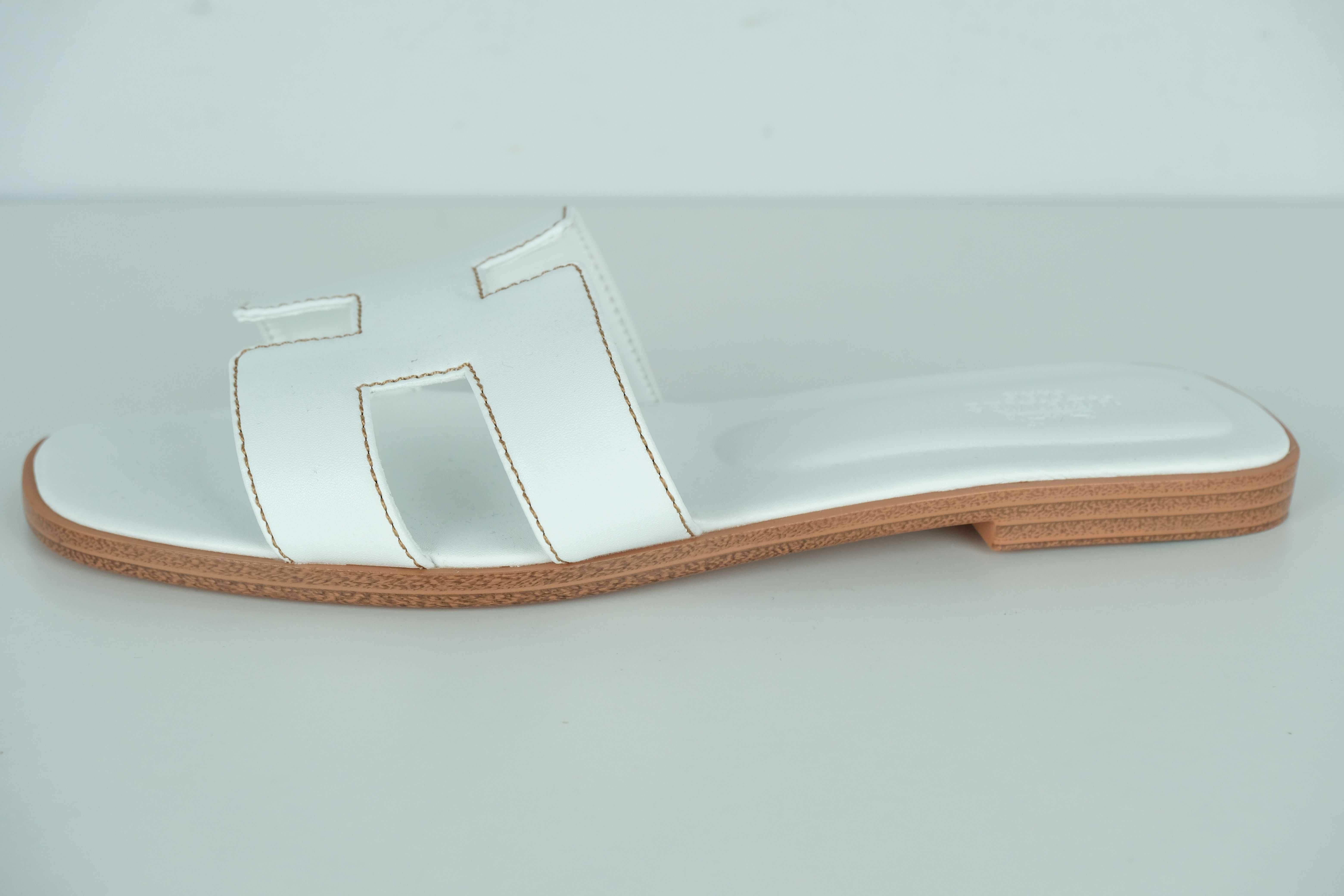 białe klapeczki hermes r 36 nowe