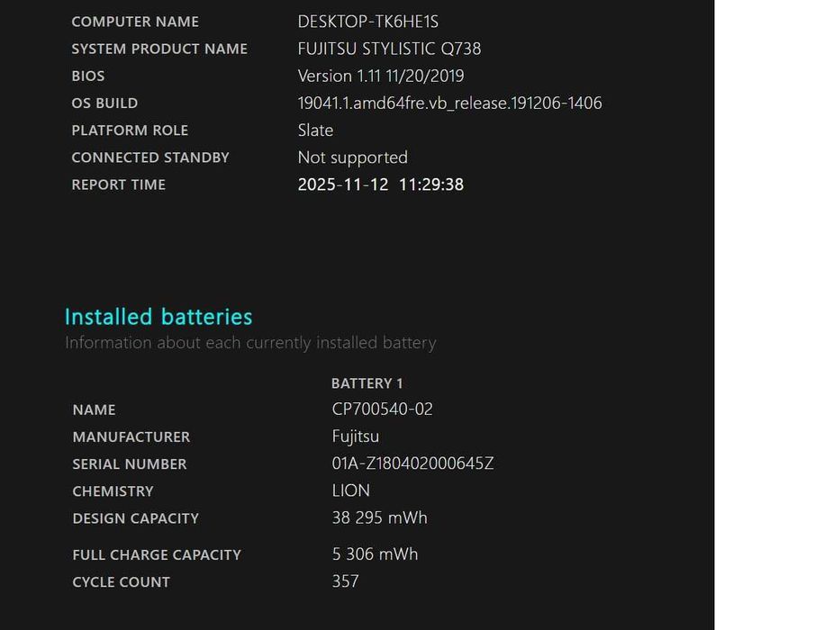 Ноутбук-планшет 2в1 Fujitsu Stylistic Q738 i5-8350U 8Gb DDR3 128Gb SSD