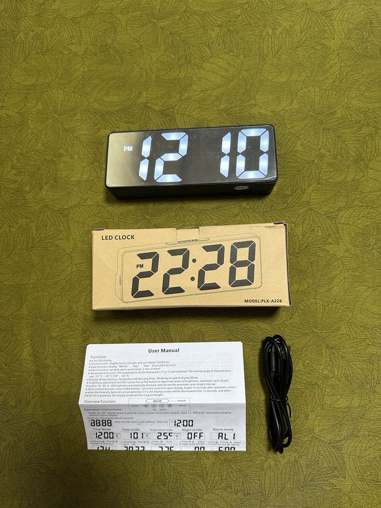 Годинник LED електронний настільний цифровий A228 Часы электронные LED