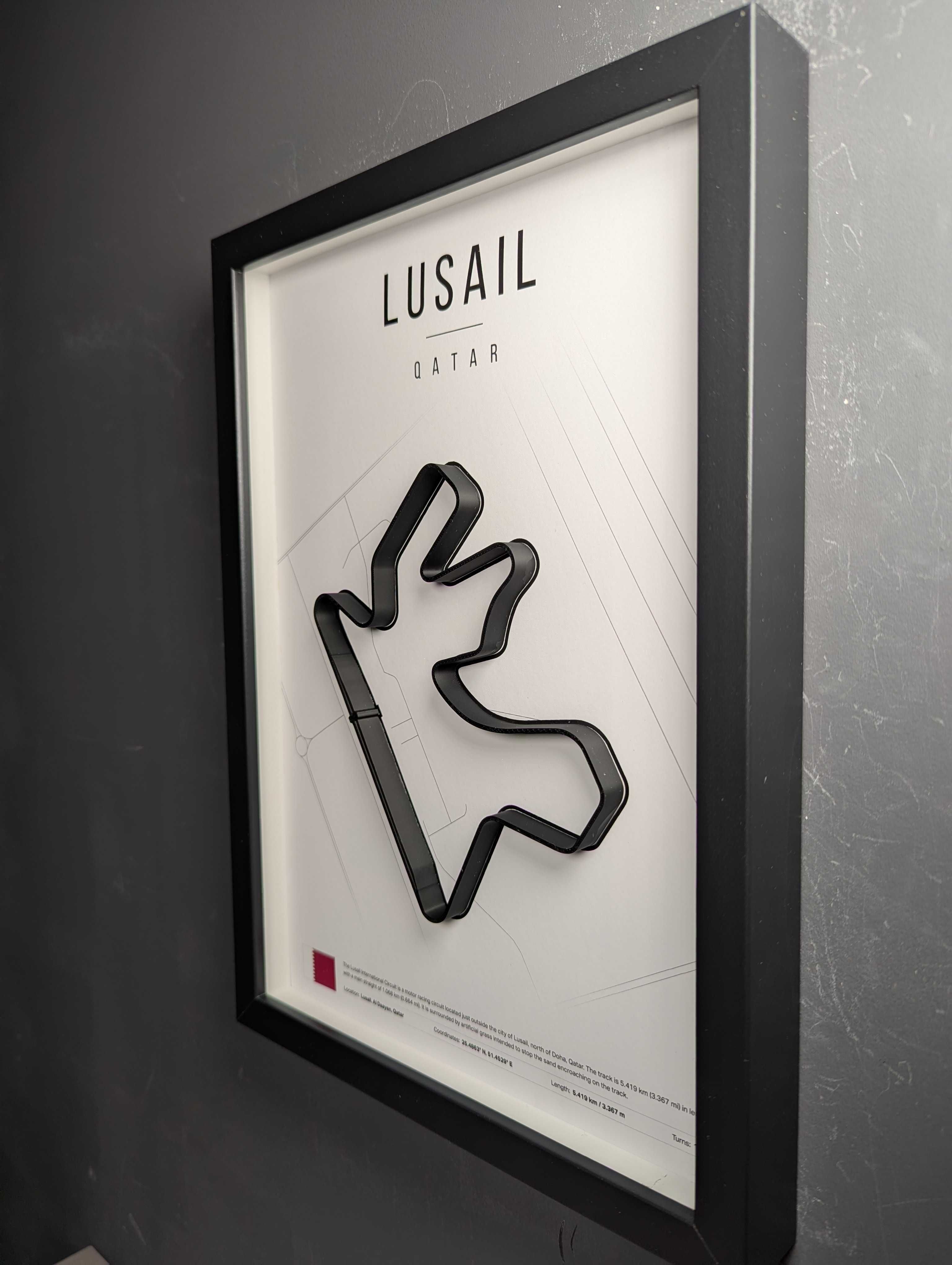Об'ємна Рамка з 3D Трасою LUSAIL Circuit Лусаїл 32x23x3 F1 Qatar GP