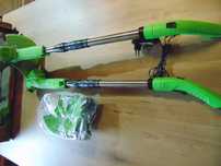 Dwie małe lekkie podkaszarki akumulatorowe Maxxmee 115cm 1,2kg
