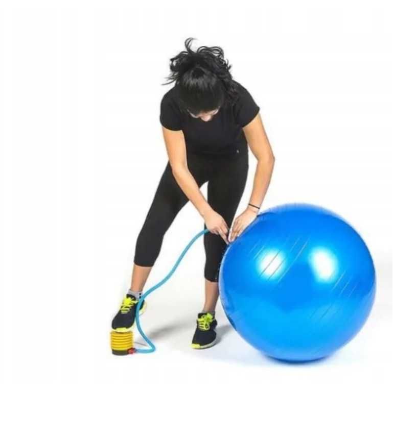 Piłka rehabilitacyjna gimnastyczna 75 cm klasyczna fitness pompka
