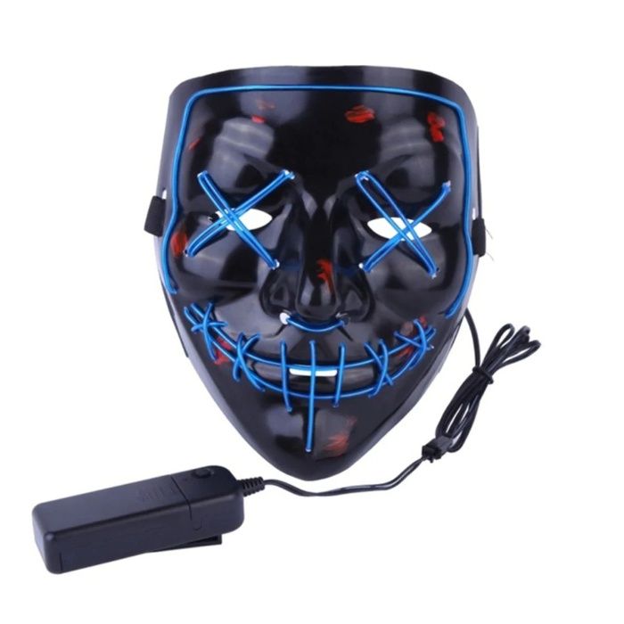 LED MASK светящаяся маска, судная ночь, неоновая маска, лед мака