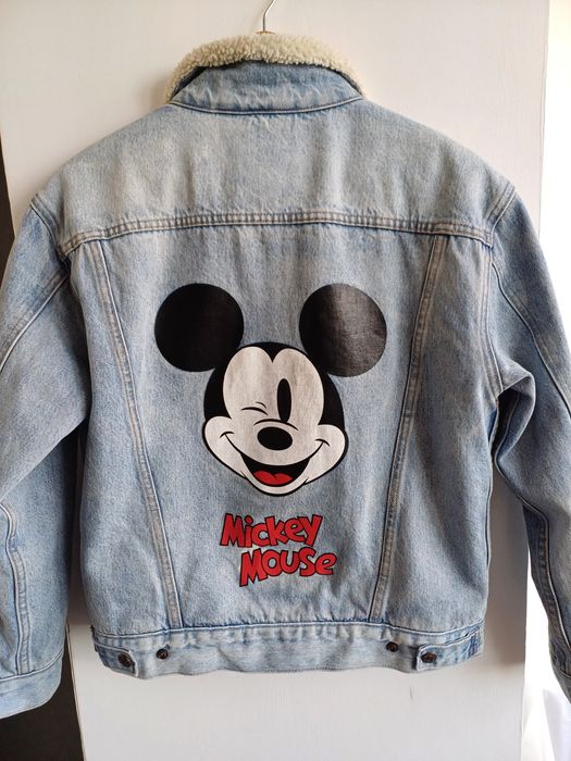 Джинсовая женская куртка шерпа LEVIS Premium × Mickey Mouse оригинал M