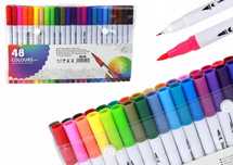Pisaki dwustronne w organizerze 48szt. Leantoys