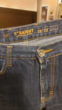 Dżinsy męskie - spodnie jeans straight 32/32 granatowe