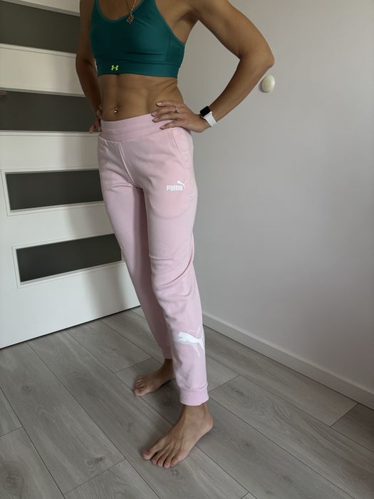 Spodnie damskie Puma Power Graphic Pants różowe 847115 VP 16 XS/M