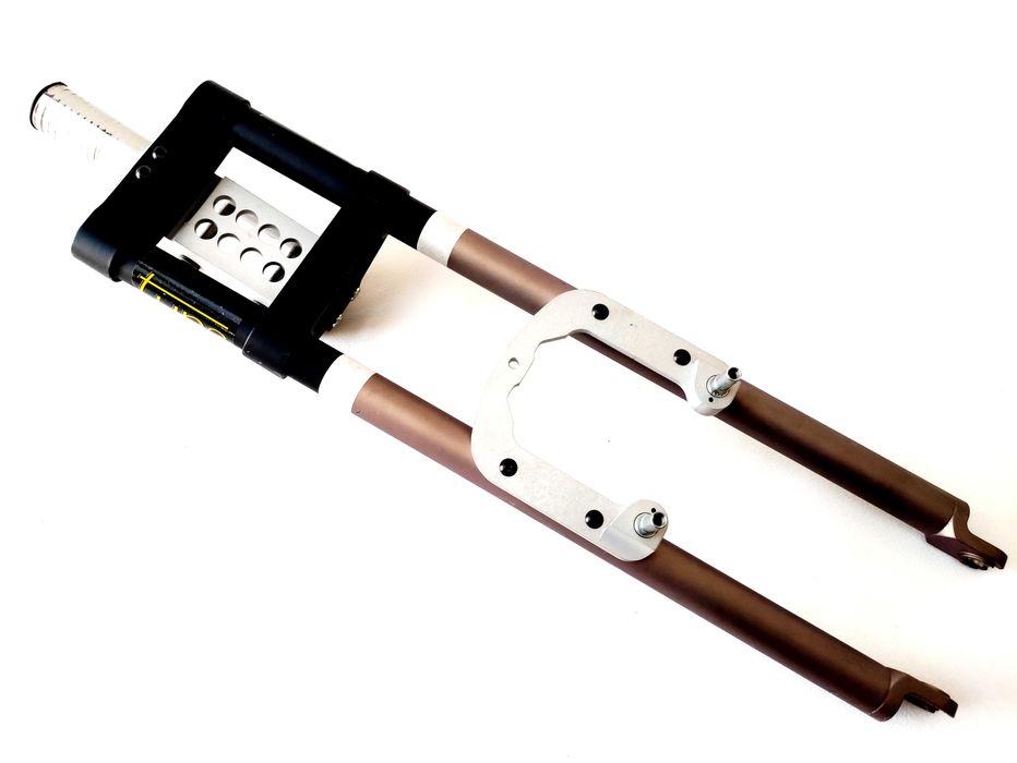 Nietypowy widelec do kół 20'' pivoty poziomka przyczepka