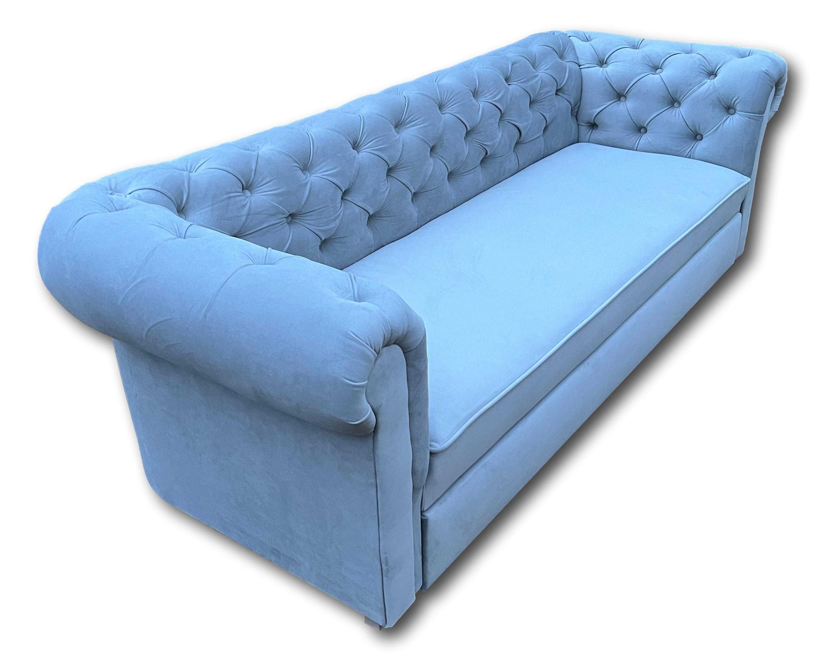 Sofa Chesterfield trzy osobowa z funkcją spania