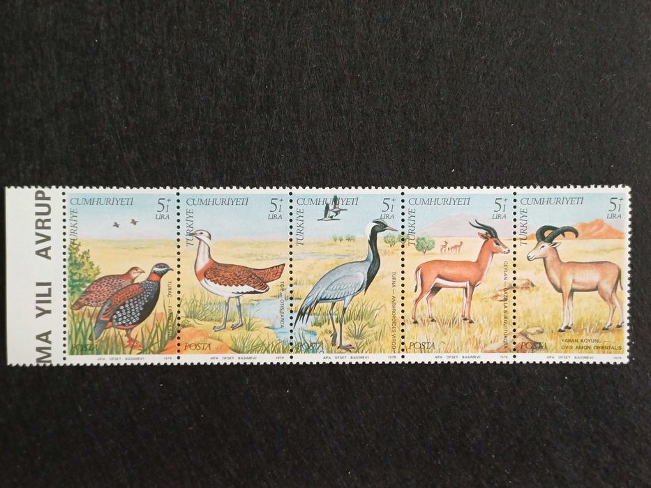 Filatelia - Turquia - Conservação da Vida Selvagem, 1979