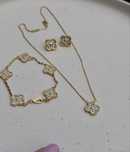 Naszyjnik bransoletka + kolczyki koniczyny na sty l van cleef & arpels