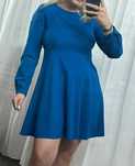 Vestido Azul Royal Manga Comprida