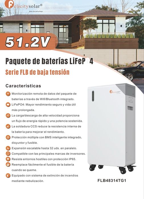 Bateria solar Felicity 16 kw, deye , growatt, vitron!!