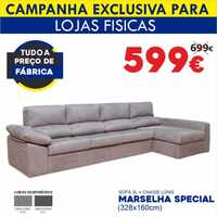 Sofá 3L + Chaise Long Marselha Special