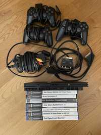 Playstation 2 Slim com jogos