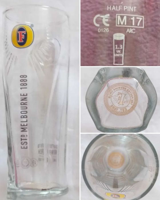 Австралийский стакан Foster Melbourne 340мл, немецкий Holsten 250 и др