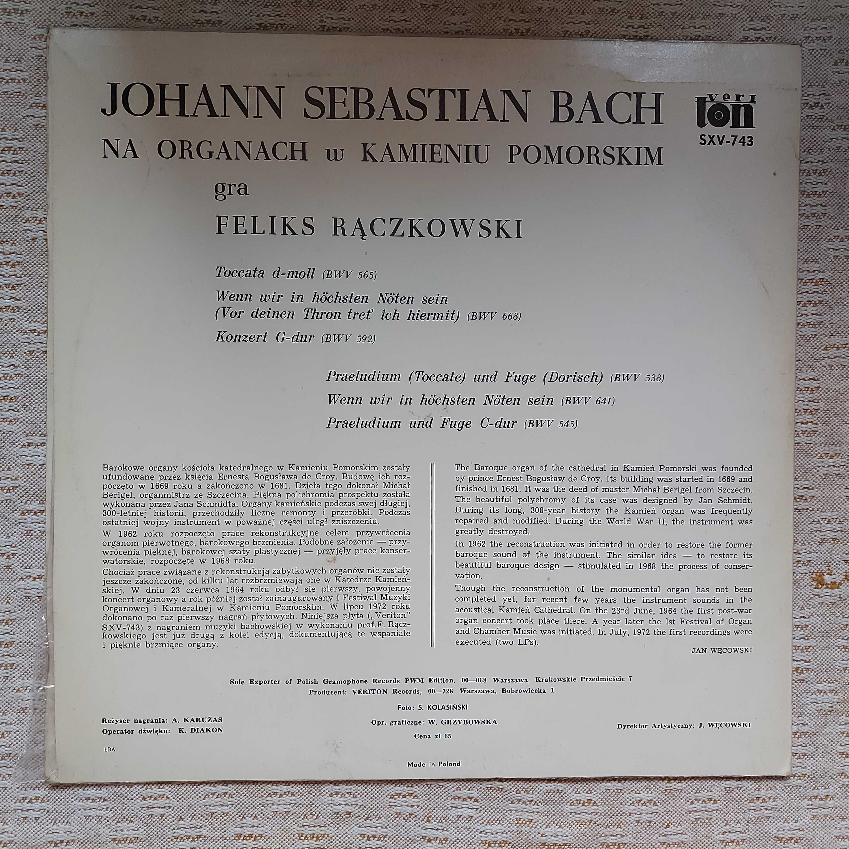 Johann Sebastian Bach, Feliks Rączkowski Na Organach W Kamieniu Pomors