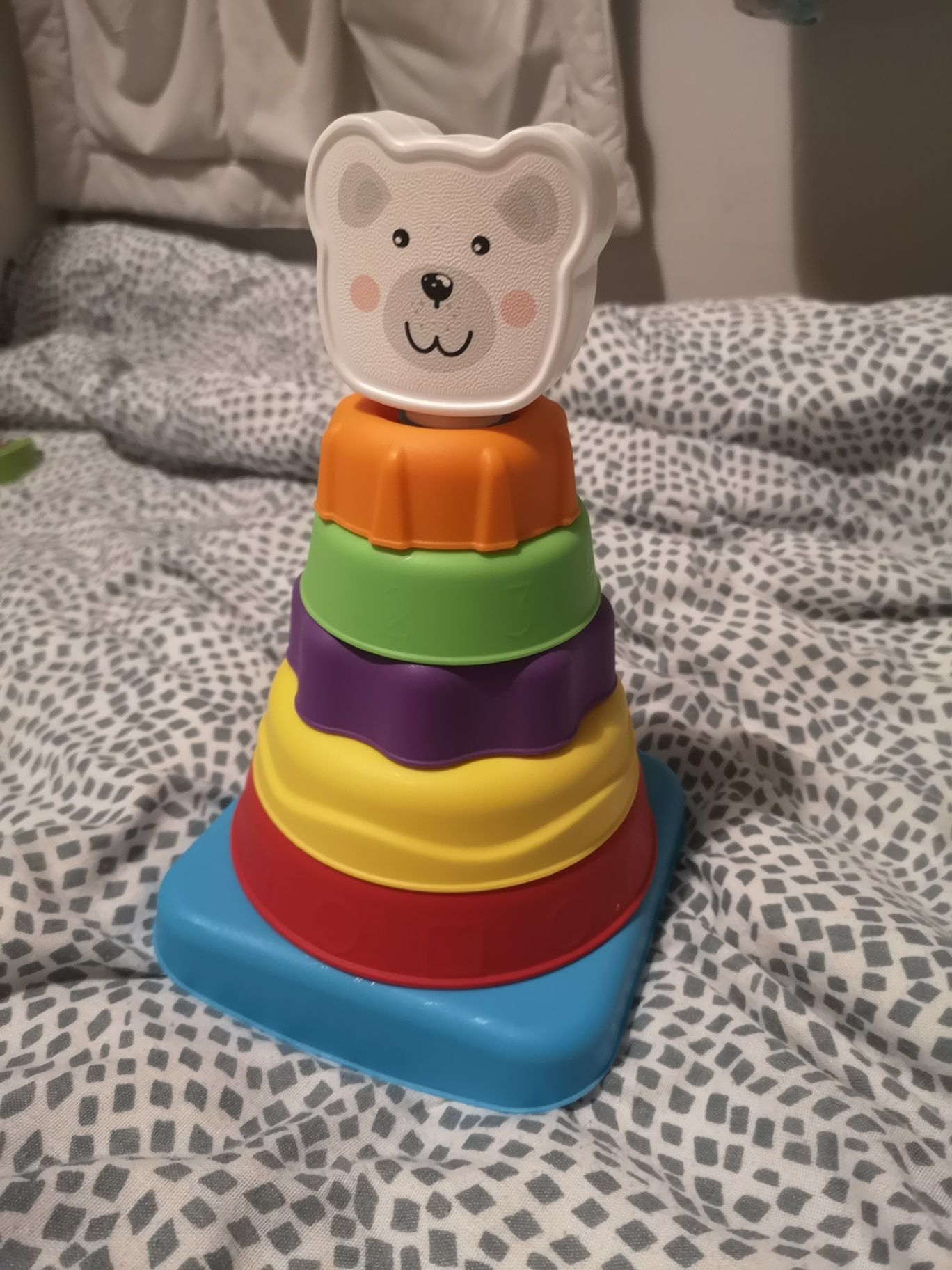 Wieża zabawka dla dzieci piramida miś stan bardzo dobry