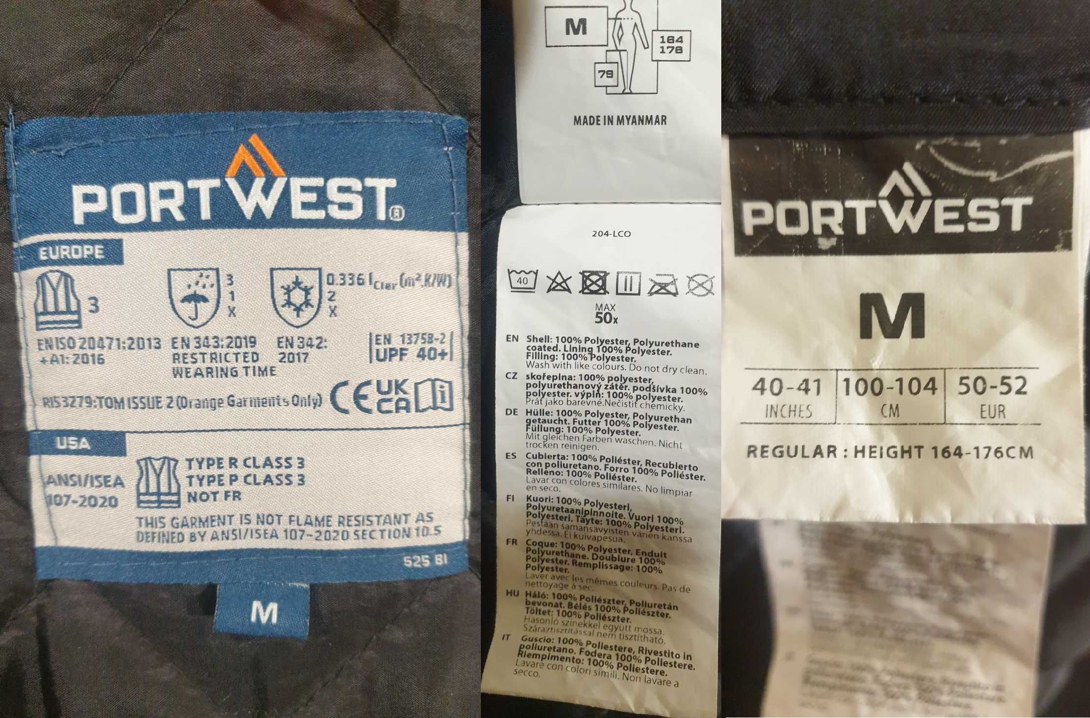 Куртка Portwest сигнальная , влагозащитная  М на рост 164-176 см .