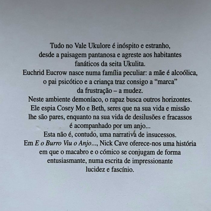 Nick Cave - E o Burro Viu o Anjo...
