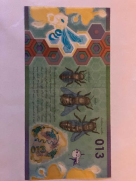 Banknot polimerowy PWPW ,,Pszczoła 13""- Destrukt