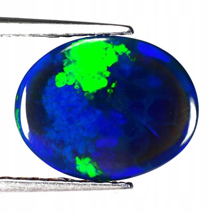 CZARNY OPAL 3D - na złoty pierścionek , sygnet  - BLUE - IF - WIDEO