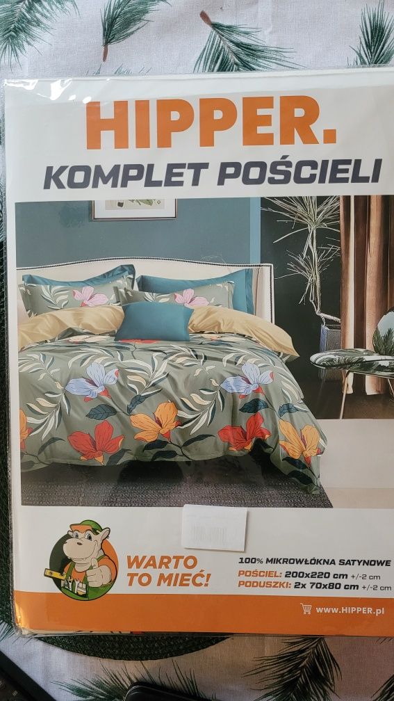 Nowy komplet pościeli 220x200 mikrowłókno satynowe