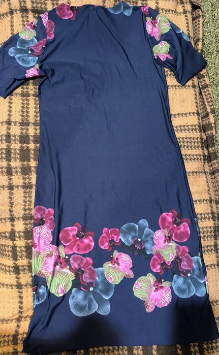 Синя сукня з принтом орхідеї, нова