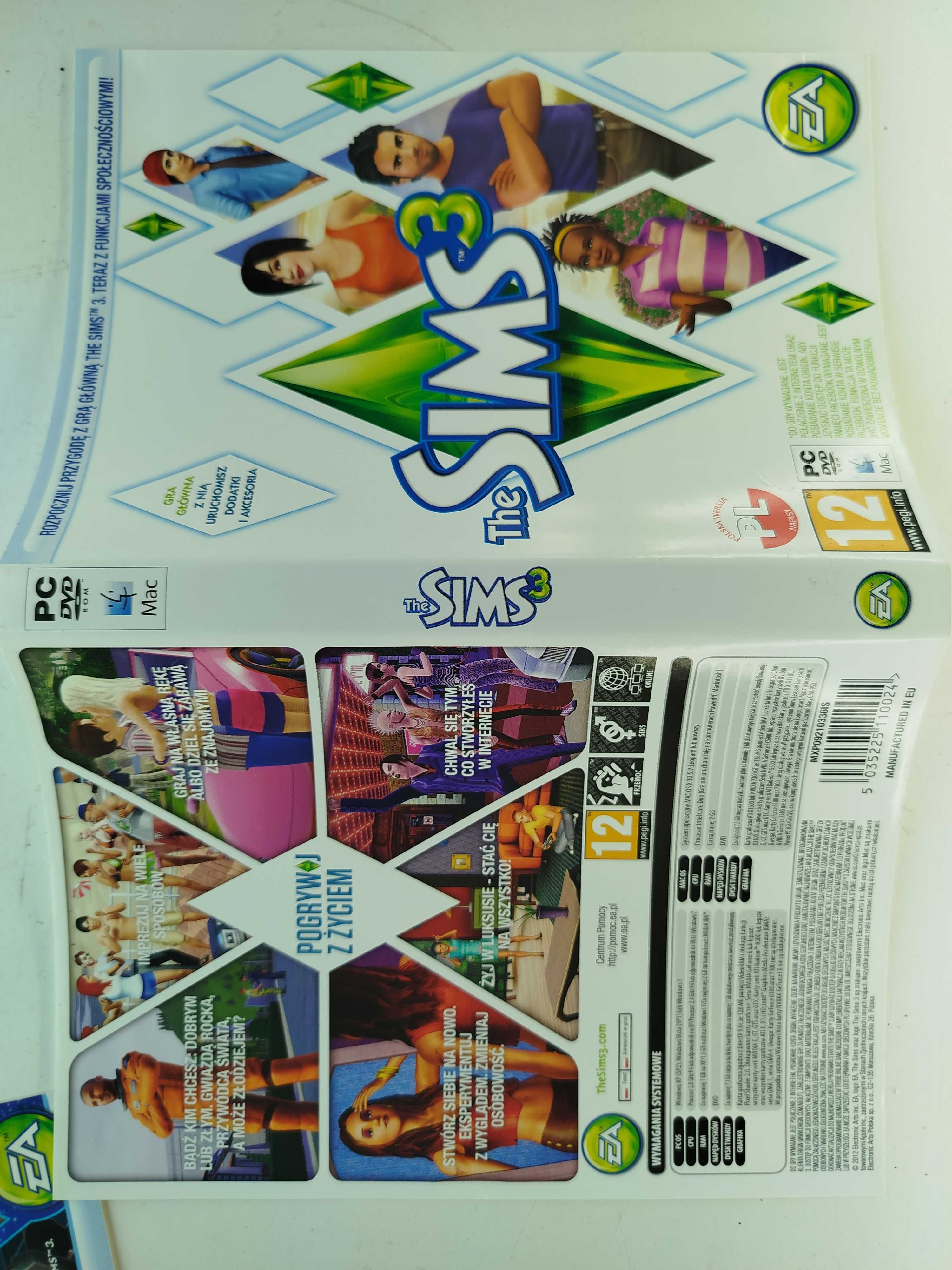 SIMS 3 Zostań Gwiazdą + Expansion Pack Pach 3 płyty 2 opakowania PC