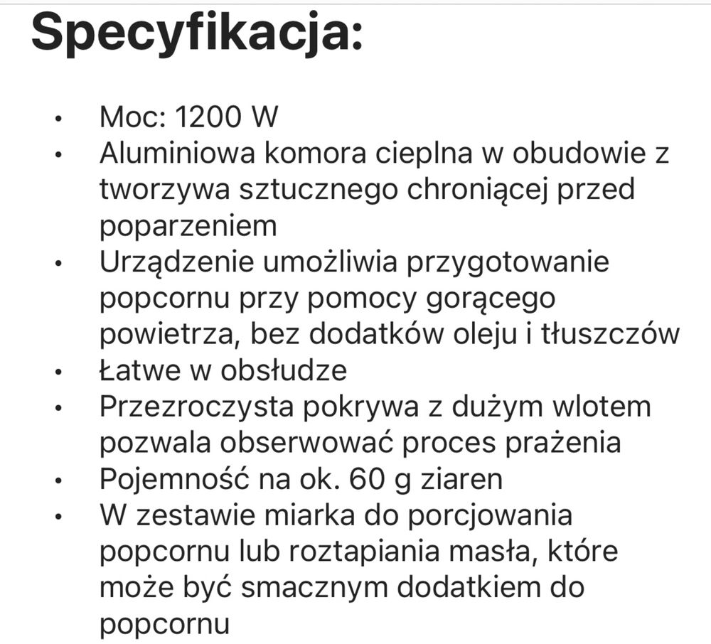 Maszynka do robienia popcornu HOFFEN