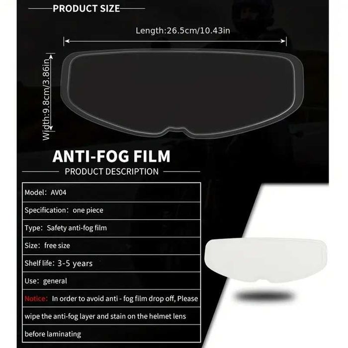 Пінлок універсальний Soman для мотошолома — антифог Pinlock для візора