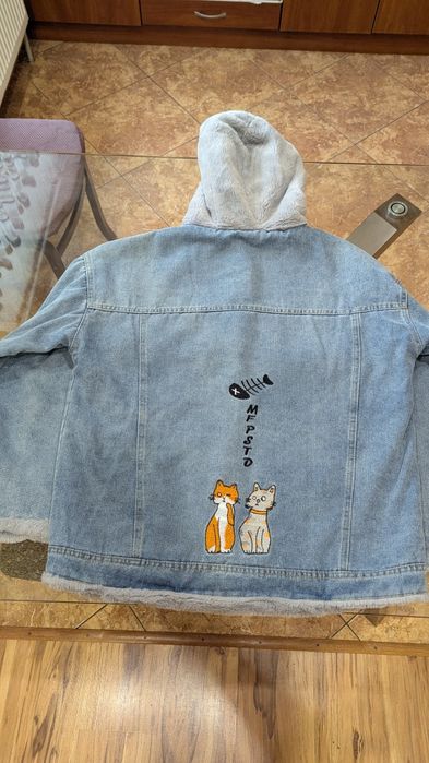 Женская джинсовая куртка QDNIXILA синяя свободного кроя