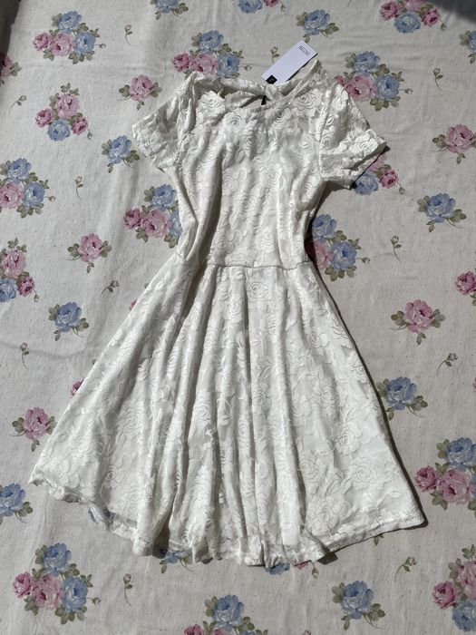 Biała sukienka krótka koronkowa XXS 32 XS 34 nowa coquette