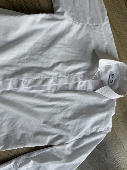 Koszula biała galowa 116 kołnierzyk dlugi rękaw chłopięca