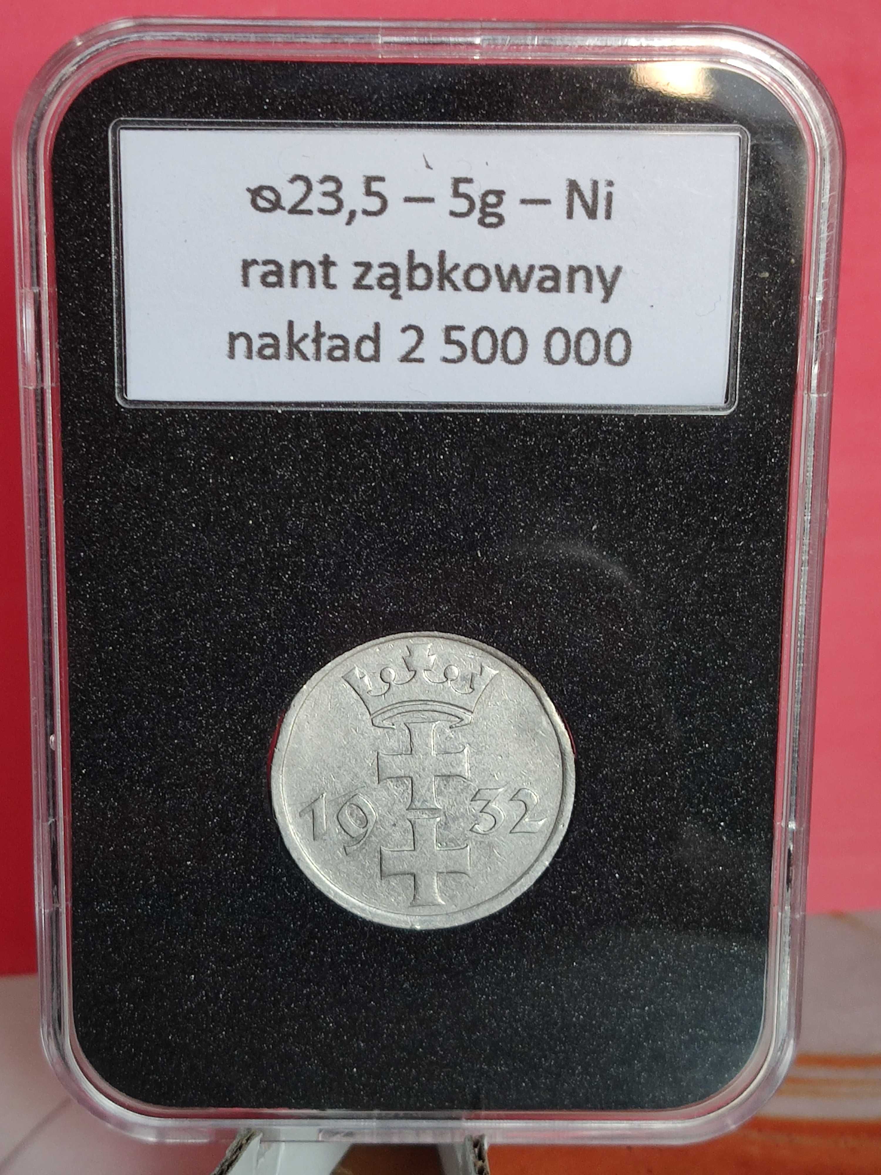 1 Gulden gdański 1932r. (nikiel) w slabie.